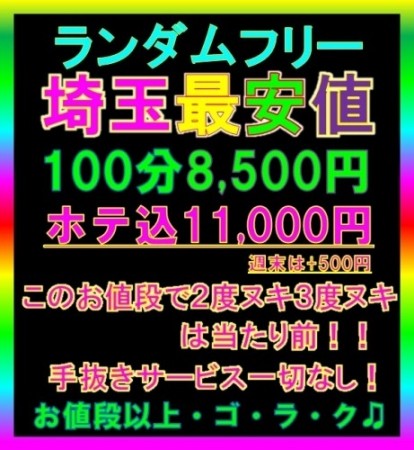 埼玉最安値★ランダムフリーイベント★100分8,500円★フリーの魅力